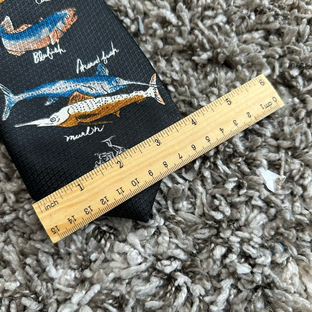 Dino Romaro Hand Made Fish Tie Black Background Handmade - Picture 7 of 7